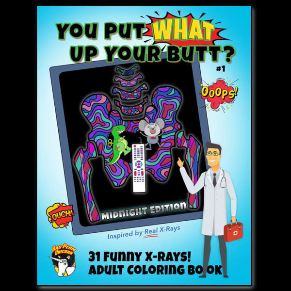 Funny X-Ray Adult Coloring Book-Midnight